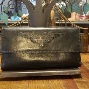Harley Davidson Black Leather Wallet